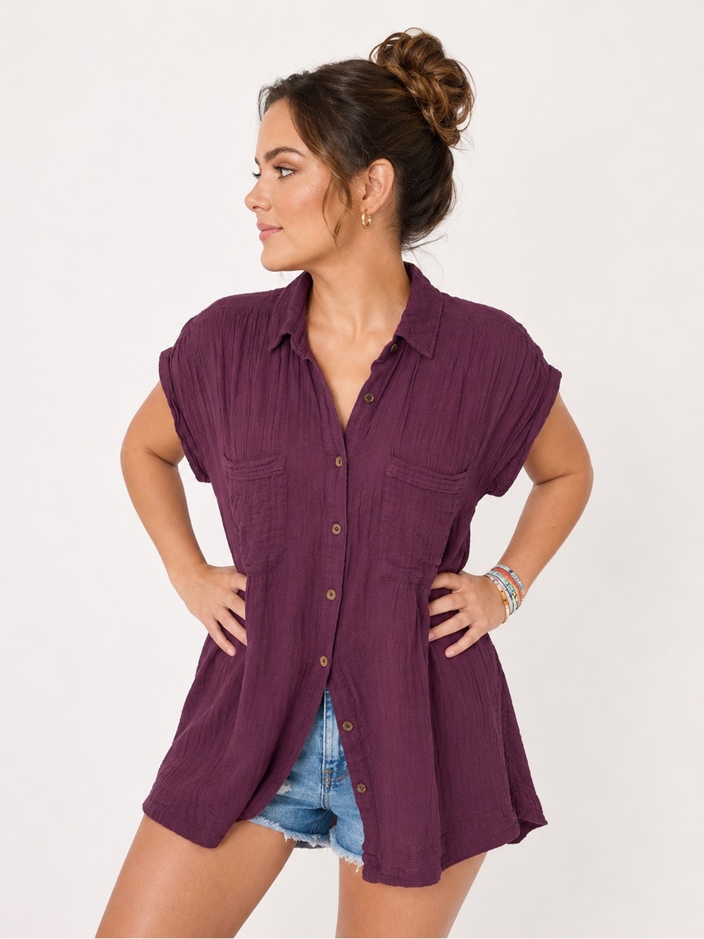 Free People Anaheim Double Cloth Top